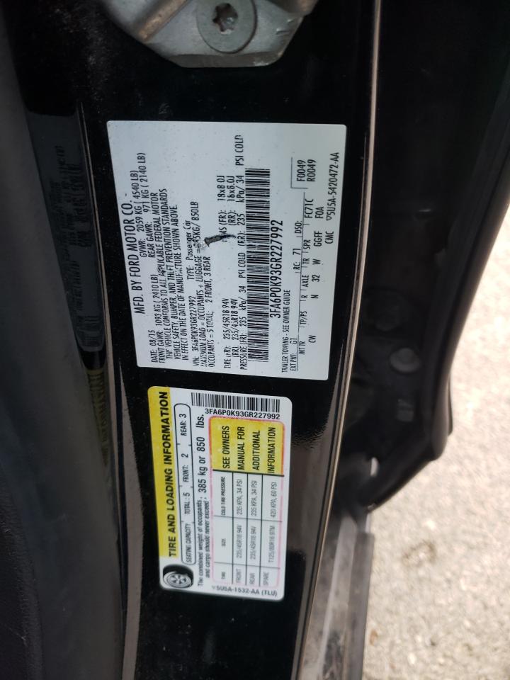 Photo 10 from auction – 2016 FORD FUSION TIT with VIN 3FA6P0K93GR227992