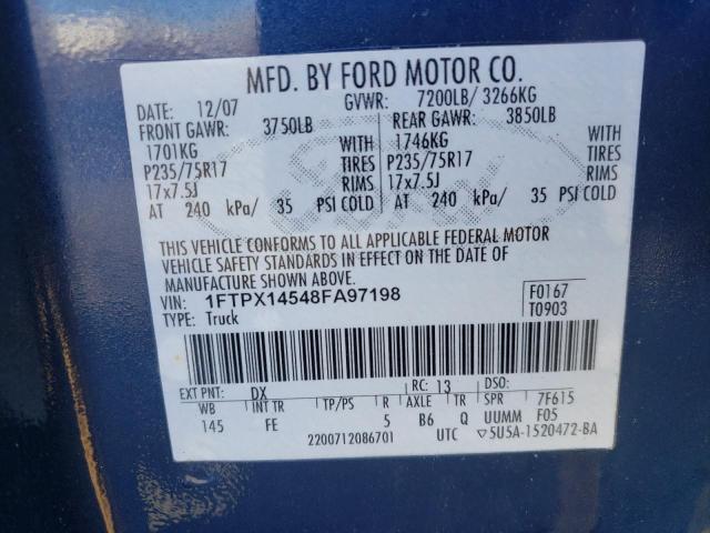 Photo 10 from auction – 2008 FORD F-150 with VIN 1FTPX14548FA97198