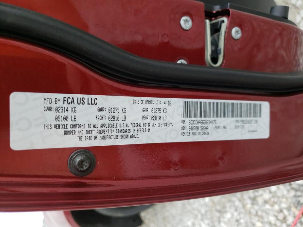 Фото 10 с аукциона – 2016 CHRYSLER 300 LIMITE с VIN 2C3CCAAG6GH234076