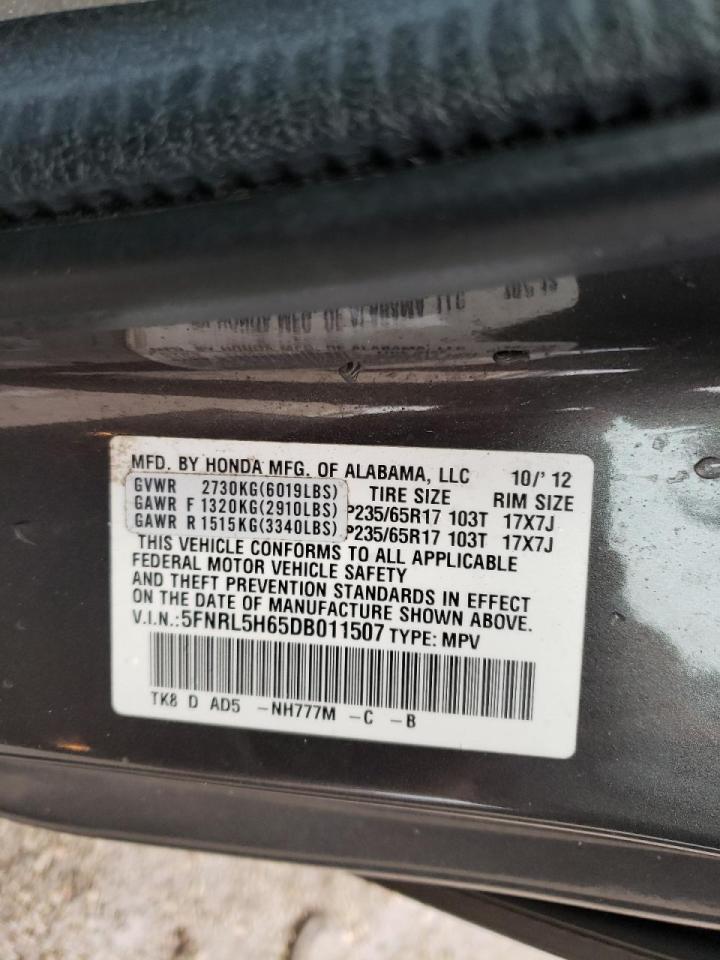 Photo 10 from auction – 2013 HONDA ODYSSEY EX with VIN 5FNRL5H65DB011507