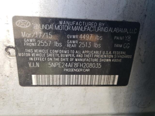 Photo 10 from auction – 2015 HYUNDAI SONATA SE with VIN 5NPE24AF8FH208035