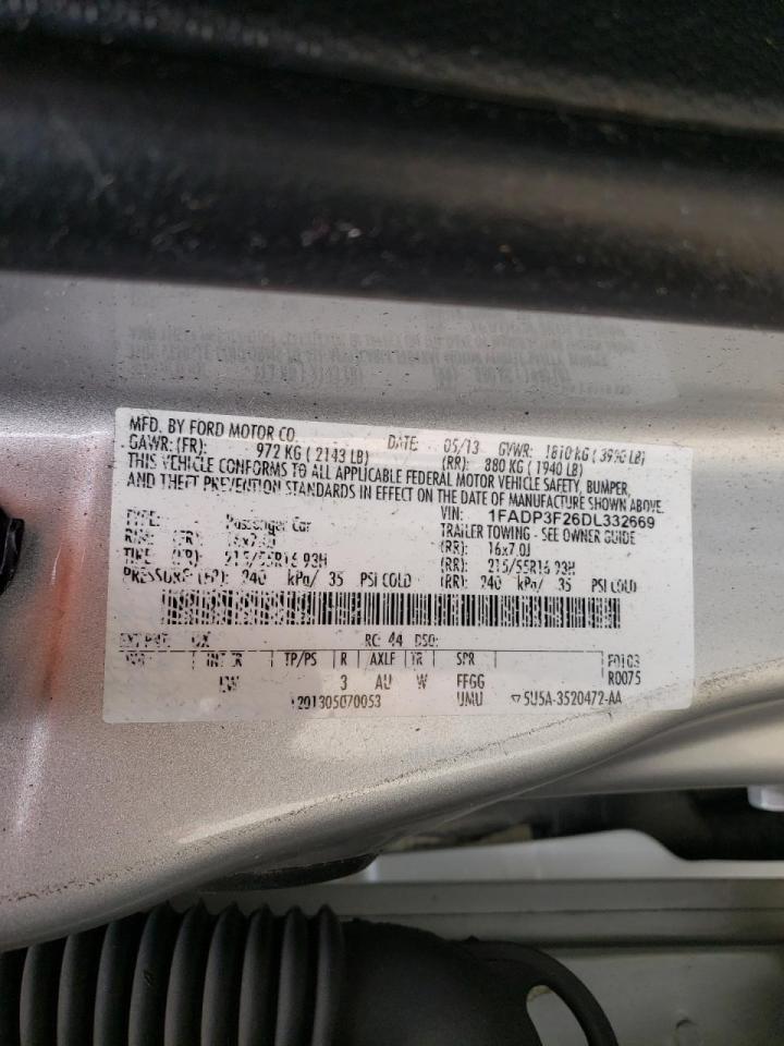 Photo 10 from auction – 2013 FORD FOCUS SE with VIN 1FADP3F26DL332669