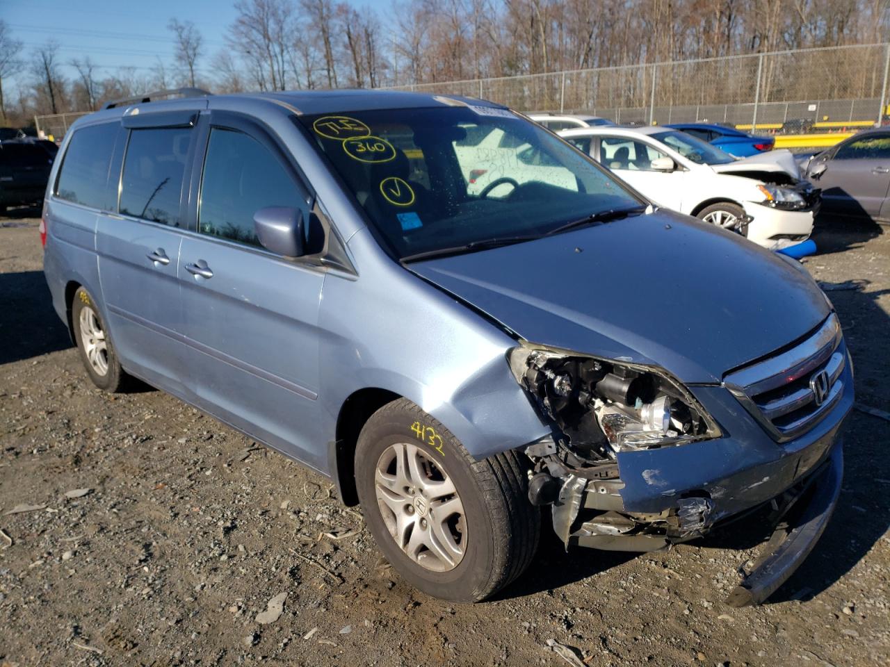 HONDA ODYSSEY EX 2007 with VIN 5FNRL38687B073265 - Photo from auction