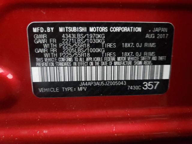 Photo 10 from auction – 2018 MITSUBISHI OUTLANDER with VIN JA4AP3AU5JZ005043