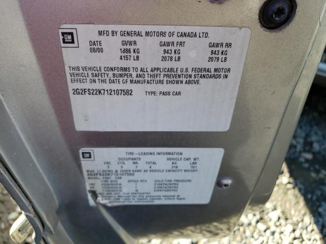 Photo 10 from auction – 2001 PONTIAC FIREBIRD with VIN 2G2FS22K712107582