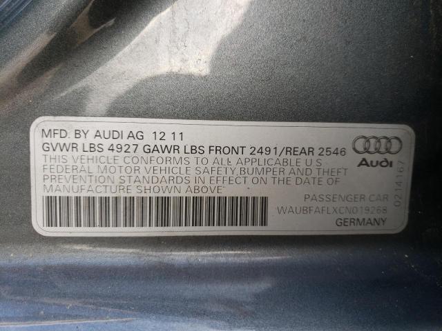 Photo 10 from auction – 2012 AUDI A4 PREMIUM with VIN WAUBFAFLXCN019268