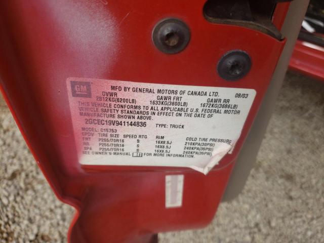 Photo 10 from auction – 2004 CHEVROLET SILVERADO with VIN 2GCEC19V941144836