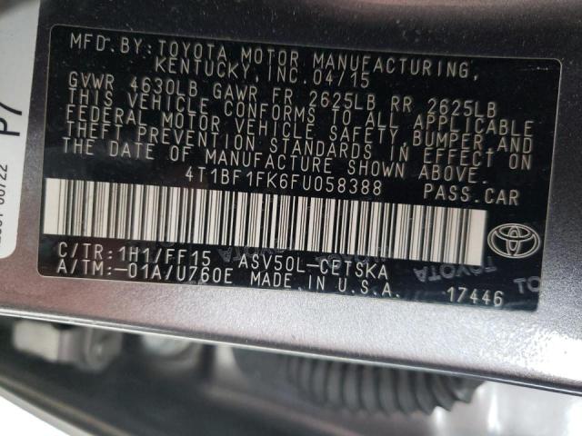 Photo 10 from auction – 2015 TOYOTA CAMRY LE with VIN 4T1BF1FK6FU058388