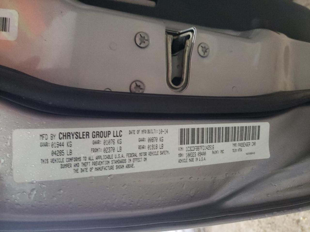 Photo 10 from auction – 2015 DODGE DART SXT with VIN 1C3CDFBB7FD142516
