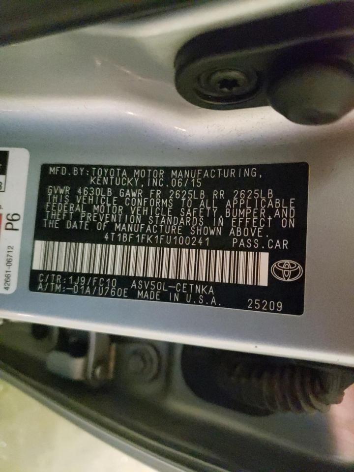 Photo 10 from auction – 2015 TOYOTA CAMRY LE with VIN 4T1BF1FK1FU100241