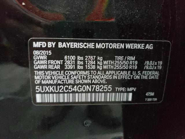 Photo 10 from auction – 2016 BMW X6 XDRIVE3 with VIN 5UXKU2C54G0N78255