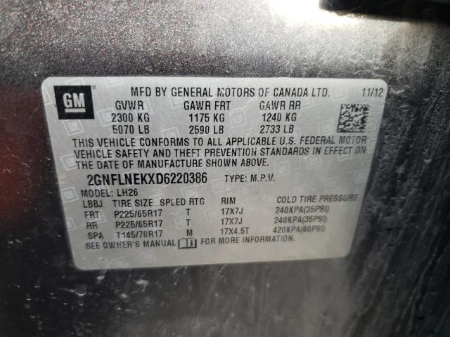 Photo 10 from auction – 2013 CHEVROLET EQUINOX LT with VIN 2GNFLNEKXD6220386