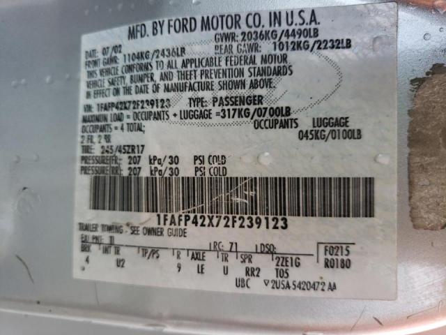 Photo 10 from auction – 2002 FORD MUSTANG with VIN 1FAFP42X72F239123