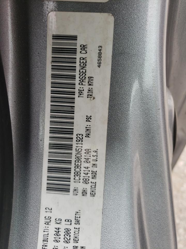 Photo 10 from auction – 2013 CHRYSLER 200 TOURIN with VIN 1C3BCBEB0DN511923