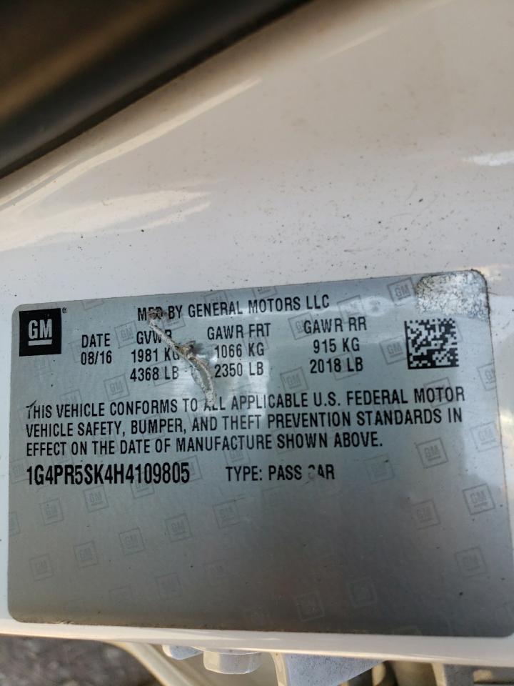 Photo 10 from auction – 2017 BUICK VERANO SPO with VIN 1G4PR5SK4H4109805