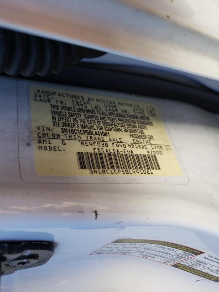 Photo 10 from auction – 2011 NISSAN VERSA S with VIN 3N1BC1CP5BL441081