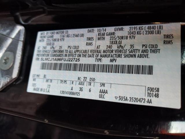 Photo 10 from auction – 2015 LINCOLN MKC with VIN 5LMCJ1A96FUJ22725