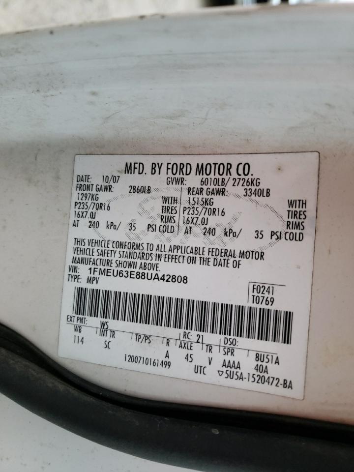 Photo 10 from auction – 2008 FORD EXPLORER X with VIN 1FMEU63E88UA42808