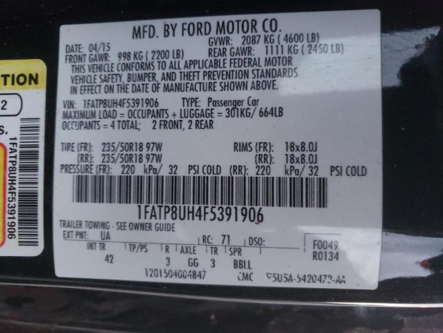 Photo 10 from auction – 2015 FORD MUSTANG with VIN 1FATP8UH4F5391906