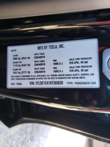 Photo 10 from auction – 2019 TESLA MODEL 3 with VIN 5YJ3E1EA1KF305839