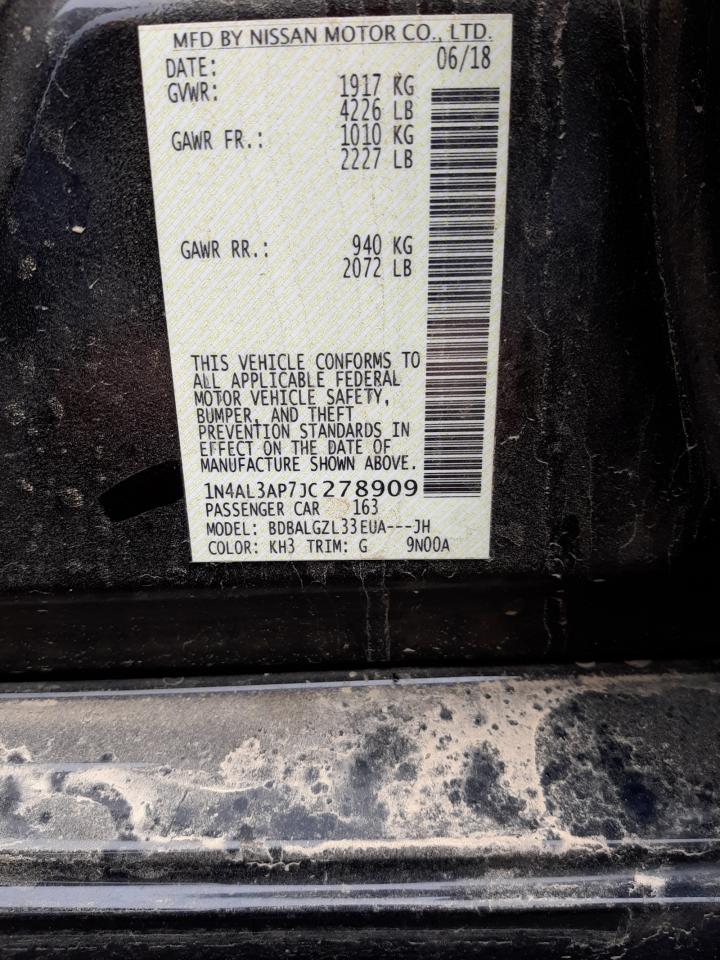 Photo 10 from auction – 2018 NISSAN ALTIMA 2.5 with VIN 1N4AL3AP7JC278909