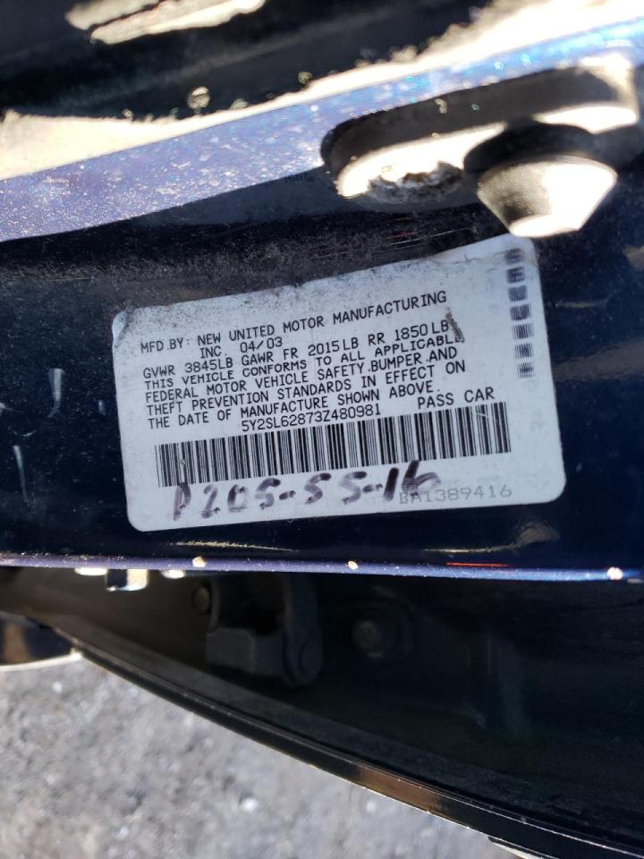 Photo 10 from auction – 2003 PONTIAC VIBE with VIN 5Y2SL62873Z480981