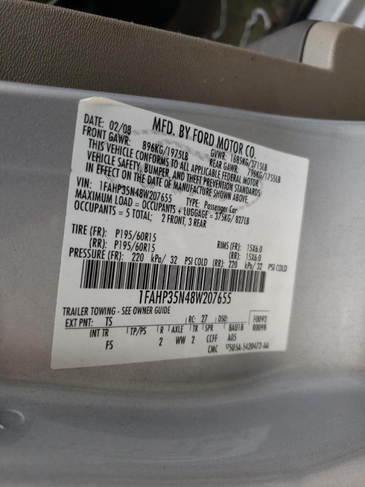 Photo 10 from auction – 2008 FORD FOCUS SE with VIN 1FAHP35N48W207655