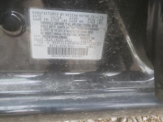 Photo 10 from auction – 2019 NISSAN VERSA S with VIN 3N1CN7AP4KL836583