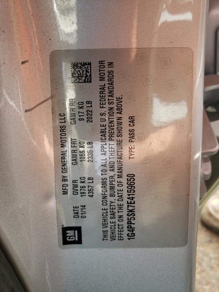 Photo 10 from auction – 2014 BUICK VERANO with VIN 1G4PP5SK7E4159650