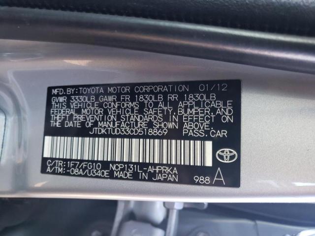 Photo 10 from auction – 2012 TOYOTA YARIS with VIN JTDKTUD33CD518869