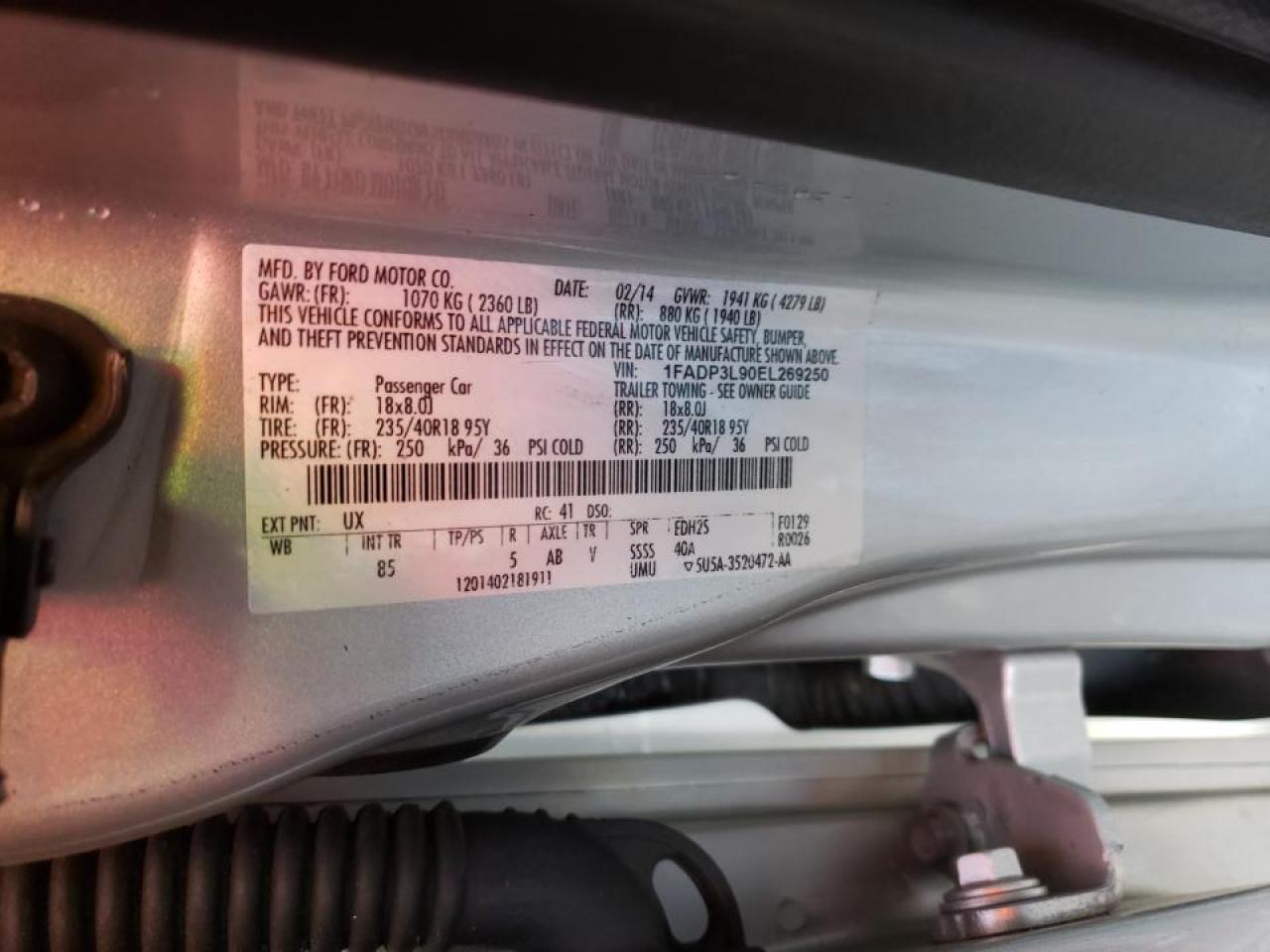 Photo 10 from auction – 2014 FORD FOCUS ST with VIN 1FADP3L90EL269250