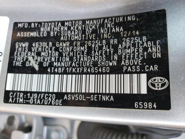 Photo 10 from auction – 2015 TOYOTA CAMRY LE with VIN 4T4BF1FKXFR465460