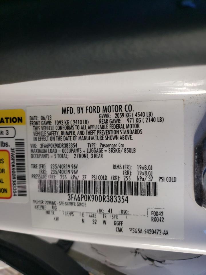 Photo 10 from auction – 2013 FORD FUSION TIT with VIN 3FA6P0K90DR383354