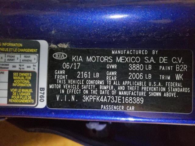 Photo 10 from auction – 2018 KIA FORTE LX with VIN 3KPFK4A73JE168389