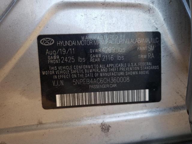 Photo 10 from auction – 2012 HYUNDAI SONATA GLS with VIN 5NPEB4AC6CH360008