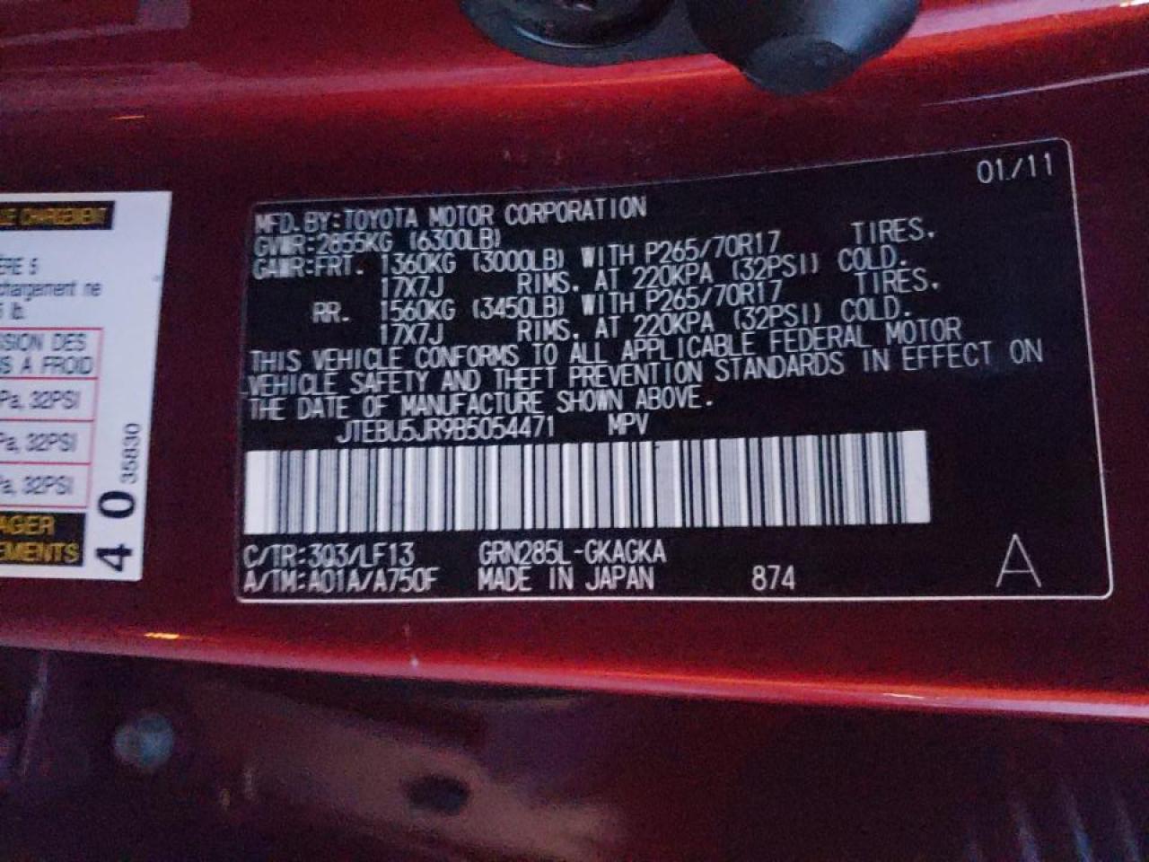 Photo 10 from auction – 2011 TOYOTA 4RUNNER SR with VIN JTEBU5JR9B5054471