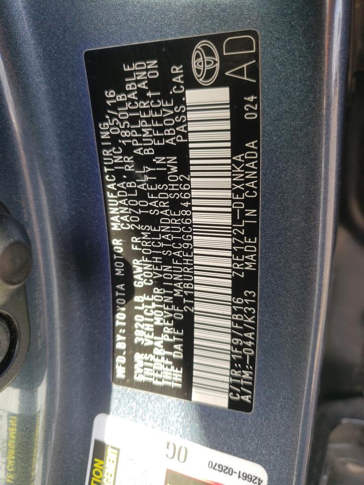 Photo 10 from auction – 2016 TOYOTA COROLLA L with VIN 2T1BURHE9GC684662