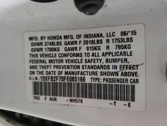 Photo 10 from auction – 2015 HONDA CIVIC SE with VIN 19XFB2F70FE085166
