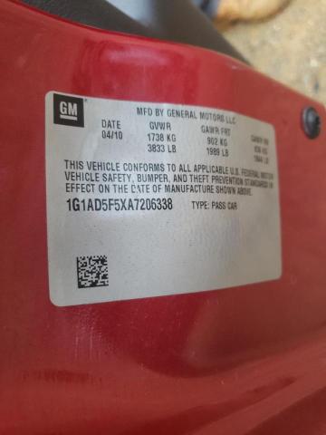 Photo 10 from auction – 2010 CHEVROLET COBALT 1LT with VIN 1G1AD5F5XA7206338