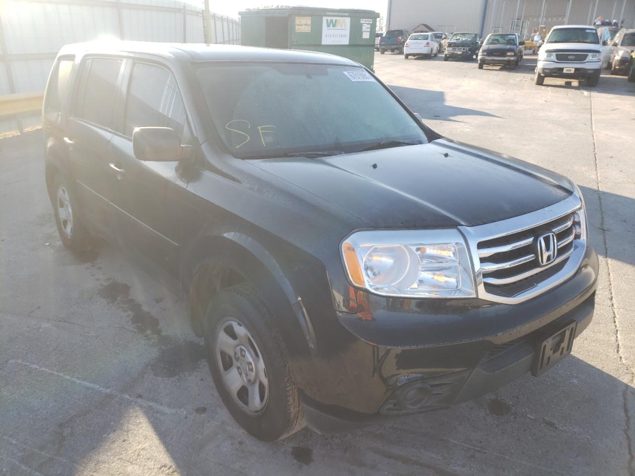 HONDA PILOT LX 2013 with VIN 5FNYF4H27DB024611 - Photo from auction