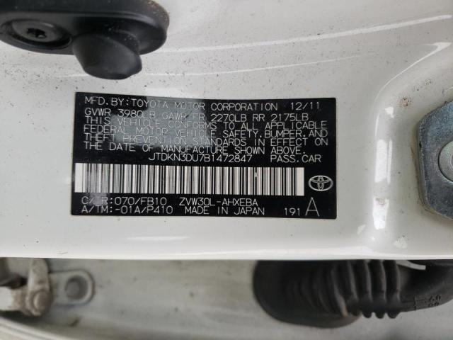 Photo 10 from auction – 2011 TOYOTA PRIUS with VIN JTDKN3DU7B1472847