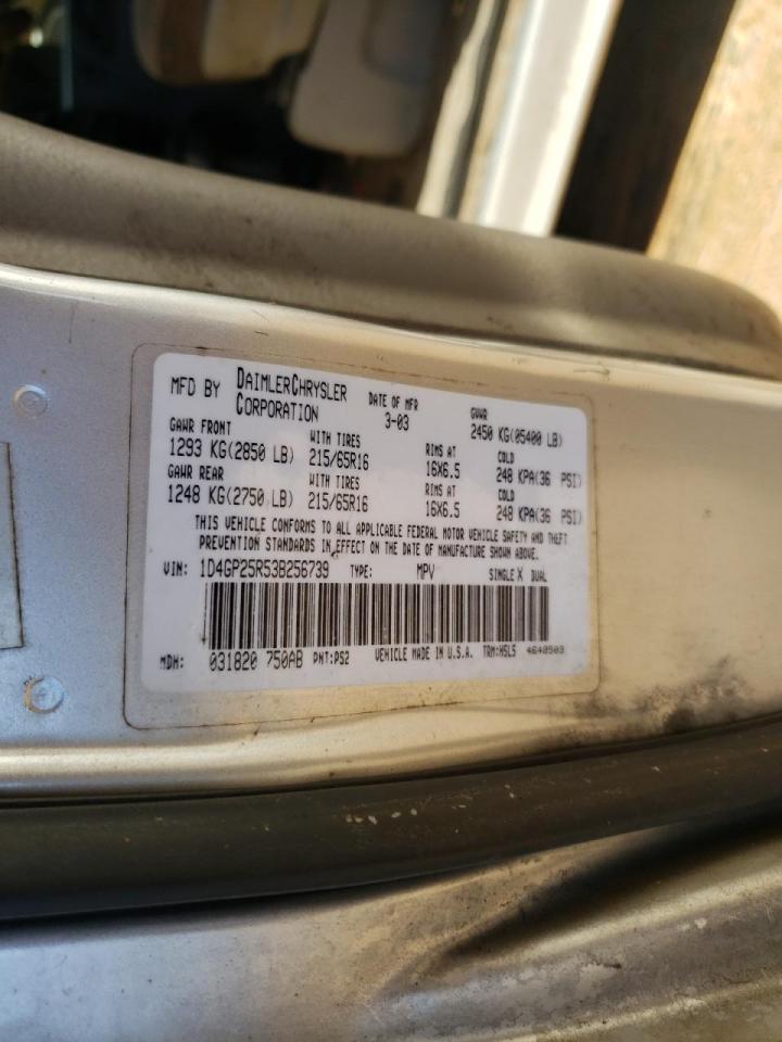 Photo 10 from auction – 2003 DODGE CARAVAN SE with VIN 1D4GP25R53B256739