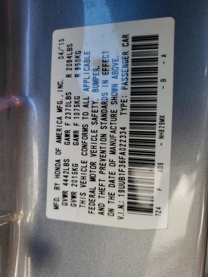 Photo 10 from auction – 2015 ACURA TLX with VIN 19UUB1F36FA022334