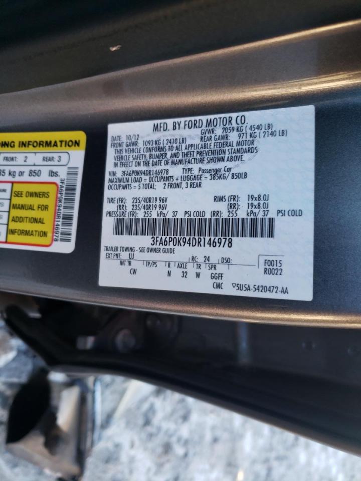 Photo 10 from auction – 2013 FORD FUSION TIT with VIN 3FA6P0K94DR146978