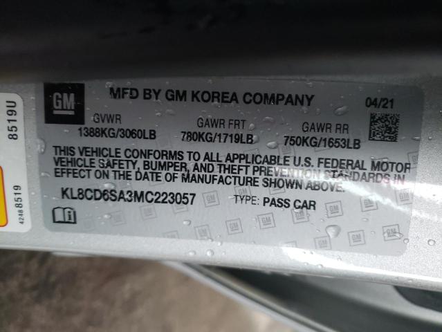 Photo 10 from auction – 2021 CHEVROLET SPARK 1LT with VIN KL8CD6SA3MC223057