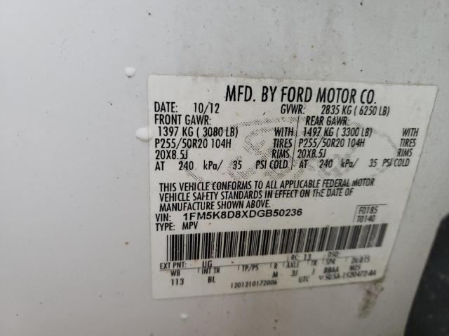 Photo 10 from auction – 2013 FORD EXPLORER X with VIN 1FM5K8D8XDGB50236