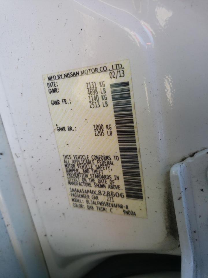 Photo 10 from auction – 2013 NISSAN MAXIMA S with VIN 1N4AA5AP4DC828606