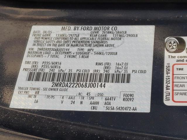 Photo 10 from auction – 2006 MERCURY MONTEREY L with VIN 2MRDA22206BJ00144