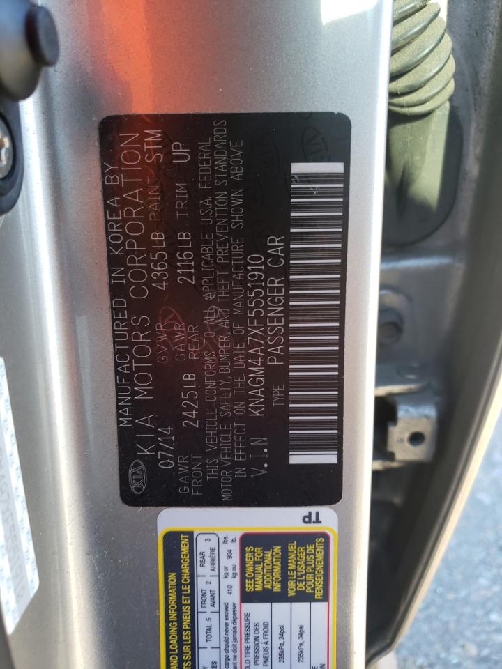 Photo 10 from auction – 2015 KIA OPTIMA LX with VIN KNAGM4A7XF5551910