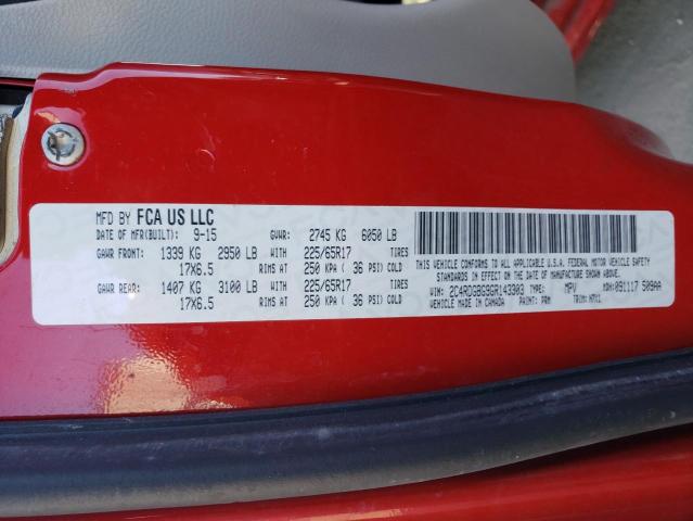 Photo 10 from auction – 2016 DODGE GRAND CARA with VIN 2C4RDGBG9GR143303